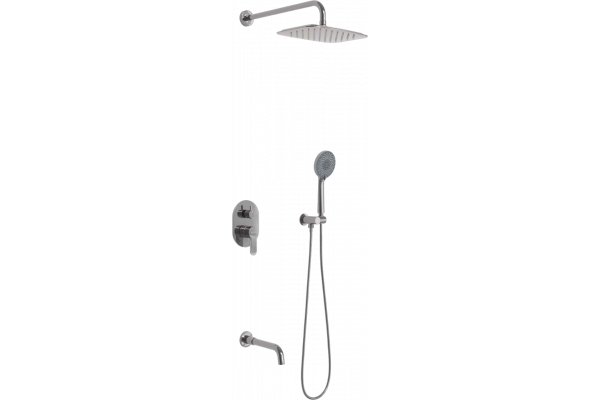 Душевой комплект Berges Wasserhaus Ventas 3O 073009 С ВНУТРЕННЕЙ ЧАСТЬЮ, хром, шланг металлический 150 см