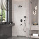 Душевой комплект Berges Wasserhaus Ventas 3R 073008 С ВНУТРЕННЕЙ ЧАСТЬЮ, черный матовый, шланг металлический 150 см