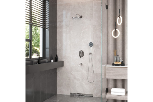Душевой комплект Berges Wasserhaus Ventas 3R 073007 С ВНУТРЕННЕЙ ЧАСТЬЮ, хром, шланг металлический 150 см