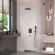 Душевой комплект Berges Wasserhaus Ventas 3S 073006 С ВНУТРЕННЕЙ ЧАСТЬЮ, черный матовый, шланг металлический 150 см, 1 режим