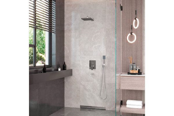 Душевой комплект Berges Wasserhaus Ventas 3S 073005 С ВНУТРЕННЕЙ ЧАСТЬЮ, хром, шланг металлический 150 см, 1 режим