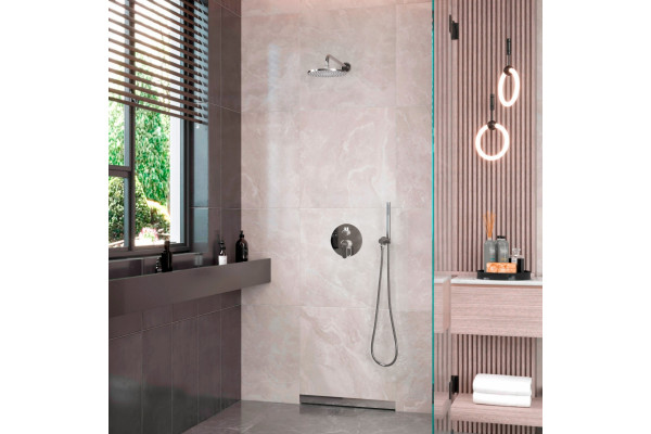 Душевой комплект Berges Wasserhaus Ventas 2R 073003 С ВНУТРЕННЕЙ ЧАСТЬЮ, хром, шланг металлический 150 см, 1 режим