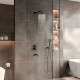 Душевой комплект Berges Wasserhaus Nardis 3R 071008 С ВНУТРЕННЕЙ ЧАСТЬЮ, черный матовый, шланг металлический 150 см