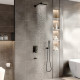 Душевой комплект Berges Wasserhaus Nardis 3S 071006 С ВНУТРЕННЕЙ ЧАСТЬЮ, черный матовый, шланг металлический 150 см
