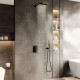 Душевой комплект Berges Wasserhaus Nardis 2S 071002 С ВНУТРЕННЕЙ ЧАСТЬЮ, черный матовый, шланг металлический 150 см