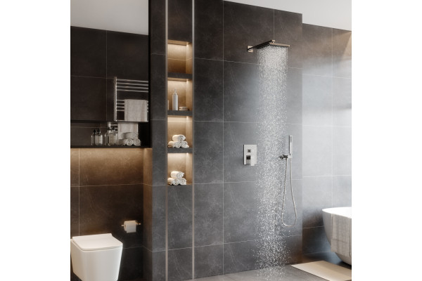 Душевой комплект Berges Wasserhaus Nardis 2S 071001 С ВНУТРЕННЕЙ ЧАСТЬЮ, хром, шланг металлический 150 см