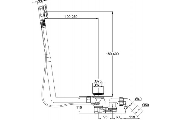Слив-перелив Bette Multiplex M5 B600-000