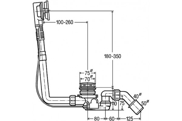 Слив-перелив Bette B602-901 хром