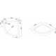 Поддон для душа Black&White Stellar Wind QС-10H четверть круга, низкий
