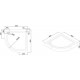 Поддон для душа Black&White Stellar Wind QС-08H четверть круга, низкий
