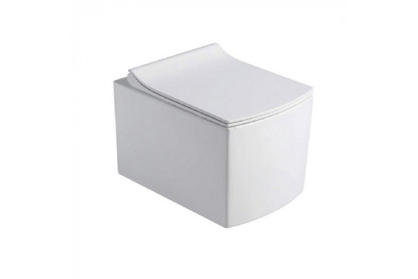 Подвесной унитаз Black&White W-719 микролифт белый, прямоугольный, 35x51 см