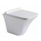 Подвесной унитаз Black&White  W-720 микролифт белый, прямоугольный, 35.5x50 см