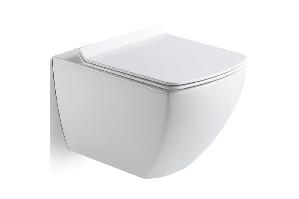 Подвесной унитаз Black&White W-726 микролифт белый, прямоугольный, 35x52 см