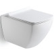 Подвесной унитаз Black&White W-726 микролифт белый, прямоугольный, 35x52 см