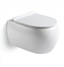 Подвесной унитаз Black&White W-727 микролифт белый, овальный, 36.5x50 см