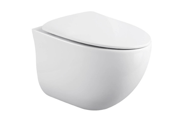 Подвесной унитаз Black&White W-751 микролифт белый, овальный, 37x53.5 см
