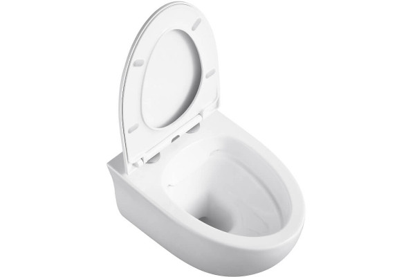 Подвесной унитаз Black&White W-751 микролифт белый, овальный, 37x53.5 см