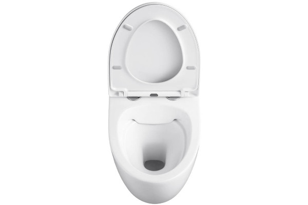 Подвесной унитаз Black&White W-751 микролифт белый, овальный, 37x53.5 см