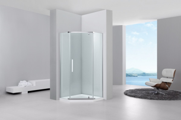 Душевой уголок Black&White Stellar Wind S305 1000х1000 двери распашные, стекло прозрачное
