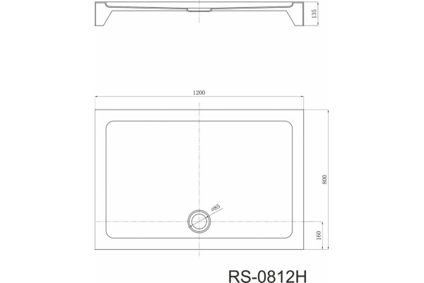 Поддон для душа Black&White Stellar Wind RS-0812Н прямоугольный, низкий