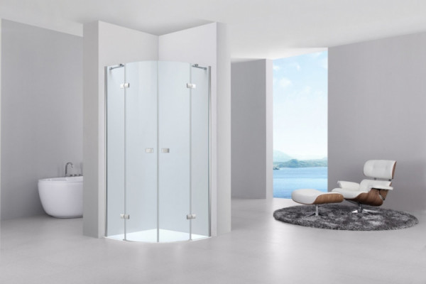 Душевой уголок Black&White Stellar Wind S701-1000 четверть круга, двери распашные