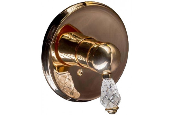 Смеситель Boheme Crystal 285-CRST С ВНУТРЕННЕЙ ЧАСТЬЮ, для душа, однорычажный, золото