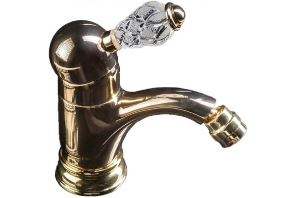 Смеситель Boheme Crystal 286-CRST для биде однорычажный, золото