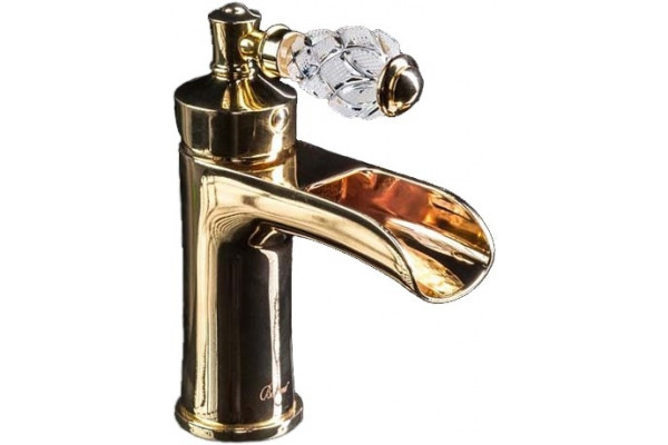 Смеситель Boheme Vogue Crystal 211-CRST для раковины однорычажный, золото