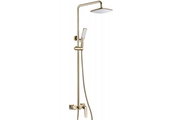 Душевая стойка Boheme Venturo 388 Gold золото, штанга 122.36 см, шланг 150 см