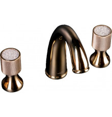 Смеситель Boheme Royal Cristal 297 для раковины двухвентильный, золото