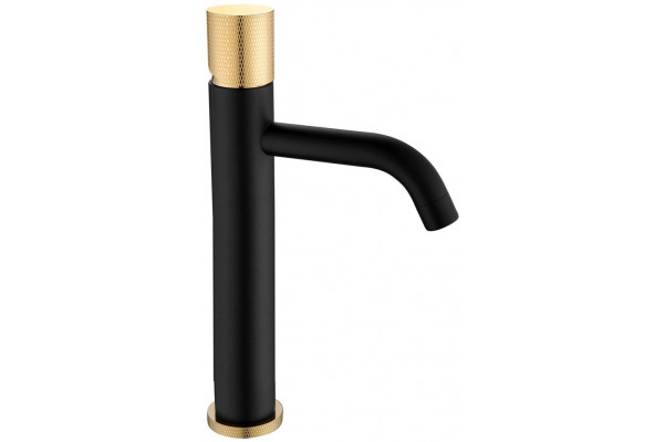Смеситель Boheme Stick 122-BG.2 для раковины, black touch gold, однорычажный, высота излива 20.6 см