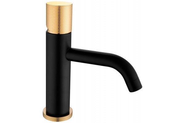 Смеситель Boheme Stick 121-BG.2 для раковины, black touch gold, однорычажный, высота излива 7.3 см