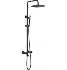 Душевая стойка Boheme Uno 468-T-B Black цвет черный, штанга 150 см, шланг металлический 150 см