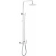 Душевая стойка Boheme Uno 468-WCR white chrome штанга 142 см, шланг металлический 150 см