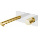 Смеситель для раковины Boheme Stick 125-WG.2 С ВНУТРЕННЕЙ ЧАСТЬЮ, white/touch gold, однорычажный, длина излива 18.5 см