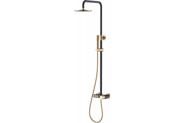 Душевая стойка Boheme Stick 128-BG.2 black touch gold штанга 112.5 см, шланг 150 см
