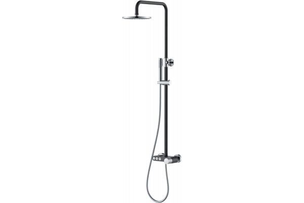 Душевая стойка Boheme Stick 128-BCR.2 black touch chrome штанга 112.5 см, шланг 150 см