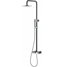 Душевая стойка Boheme Stick 128-BCR black diamond chrome штанга 112.5 см, шланг 150 см