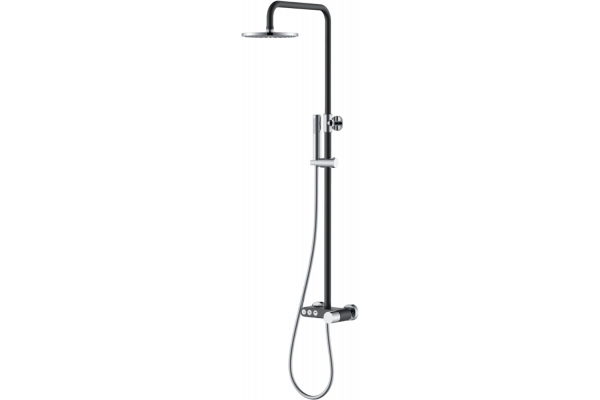 Душевая стойка Boheme Stick 128-BCR black diamond chrome штанга 112.5 см, шланг 150 см