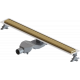 Душевой лоток Boheme Premium Linear 80 см, матовое золото, в пол около стены, выпуск боковой