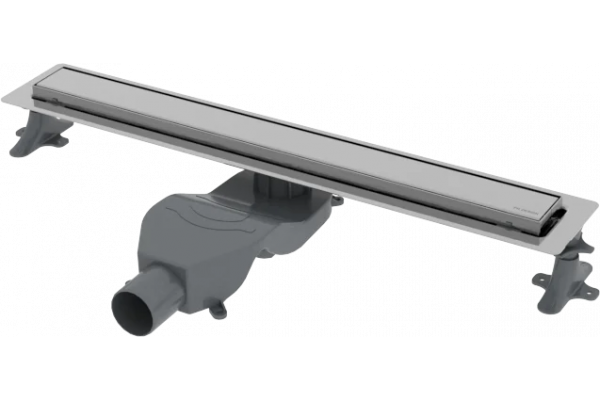 Душевой лоток Boheme Premium Linear 80 см, хром, в пол около стены, выпуск боковой
