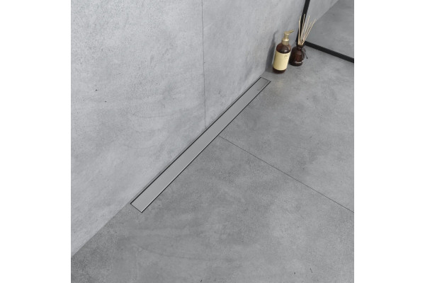 Душевой лоток Boheme Premium Linear 80 см, хром, в пол около стены, выпуск боковой