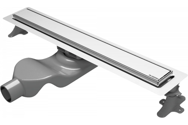 Душевой лоток Boheme Premium Linear 60 см, хром, в пол около стены, выпуск боковой