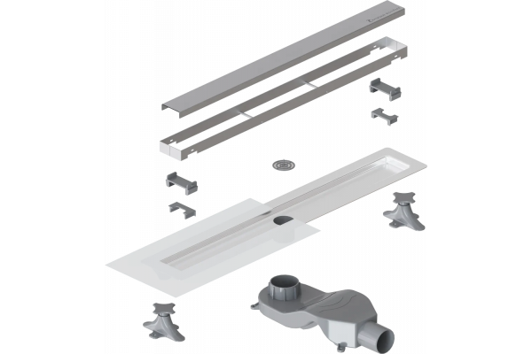 Душевой лоток Boheme Premium Linear 60 см, хром, в пол около стены, выпуск боковой