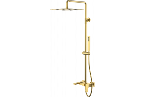 Душевая стойка Boheme Qubic 478-MG matt gold золото, штанга 137.9 см