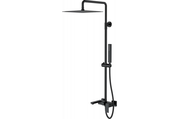 Душевая стойка Boheme Qubic 478-B matt black цвет черный, штанга 137.9 см