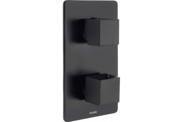 Термостат Bossini Cube Z00061.073 для ванны с душем, черный, двухвентильный
