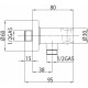 Шланговое подключение Bossini C12000.073 с держателем для душа, черный, штанга 9.5 см