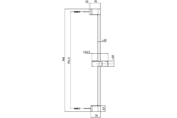 Душевой гарнитур Bossini Syncronia/2 DE8008.030 хром, штанга 74.4 см