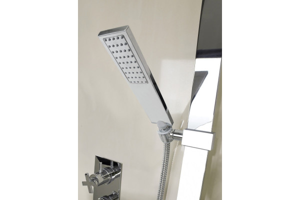 Душевая лейка Bossini Flat-One B00270.030 хром штанга 22.15 см, 1 режим